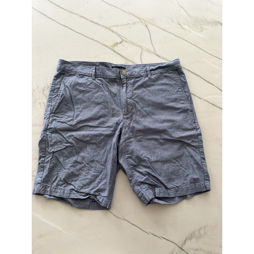 Saks Fifth Avenue Men's Chambray Chino Shorts Blue Polka Dot Size 34 Casual